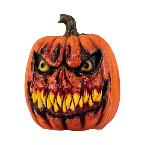 MHADBKH Gruselige Kürbis-Kopfbedeckung, Halloween, voller Kopf, für Damen, Herren, Cosplay, Halloween, Dekoration, Bluttropfen von MHADBKH
