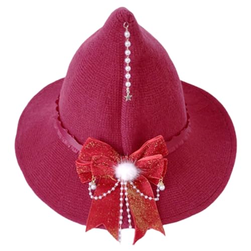 MHADBKH Halloween Wizard Für Weibliche Cosplay Kostüm Hexenmütze Mit Bowknot Pearltassels Holiday Festival Spitzes Hexenkappe MHADBKH Halloween Wizard Für Weibliche Cosplay Kostüm Hexenmütze Mit Bowknot Pearltassels Holiday Festival Spitzes Hexenkappe von MHADBKH