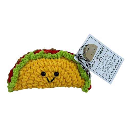 MHADBKH Handgefertigte Miniatur Häkel Tacos Puppen Emotional Unterstützend Gestrickt von MHADBKH
