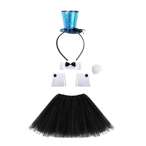 MHADBKH Neujahrsparty-Kostüm-Set mit Fliege, Tüllrock, gestreifte Strümpfe, LasVegas, Fattuesday-Dekoration, Karneval, Party-Requisiten MHADBKH Neujahrsparty-Kostüm-Set mit Fliege, Tüllrock, gestreifte Strümpfe, LasVegas, Fattuesday-Dekoration, Karneval, Party-Requisiten von MHADBKH