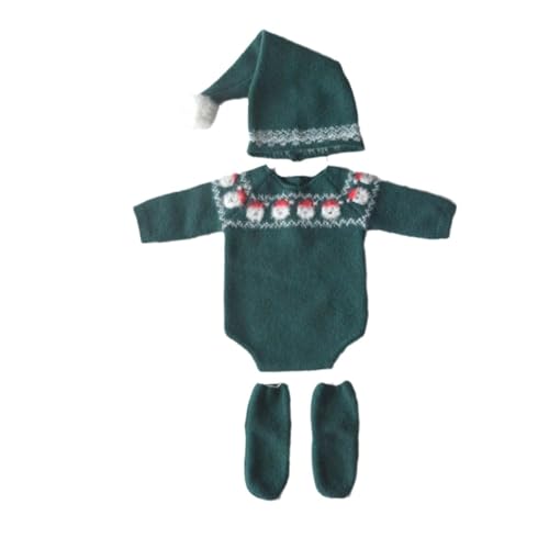 MHADBKH Perfekte Neugeborenenfotografiezubehör Baby Strampler Mit & Socken Set Strickoutfits Leicht Für Unvergessliche Momente Strick Babykleidung Für Fotoshootings von MHADBKH