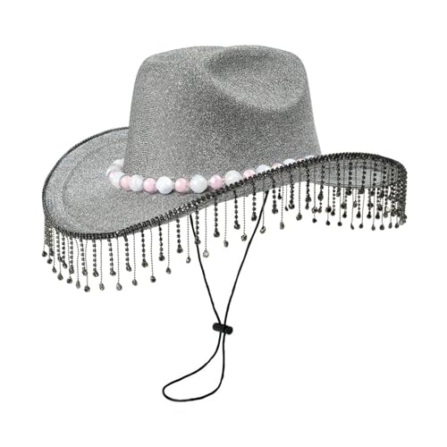 MHADBKH Sparkly Strassstones Quasten Cowboy Hüte Glitzerten Für Junggeselle Party Glitzer Für Clubbühnenbar MHADBKH Sparkly Strassstones Quasten Cowboy Hüte Glitzerten Für Junggeselle Party Glitzer Für Clubbühnenbar von MHADBKH