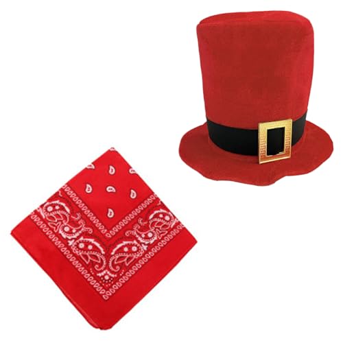 MHADBKH Weihnachtsmannmütze und Bandana-Set für Erwachsene, Unisex, Stoffschnallen, Gürtel, Weihnachtsmützen, Festival, Urlaub, Mützen, Kostüm-Zubehör MHADBKH Weihnachtsmannmütze und Bandana-Set für Erwachsene, Unisex, Stoffschnallen, Gürtel, Weihnachtsmützen, Festival, Urlaub, Mützen, Kostüm-Zubehör von MHADBKH
