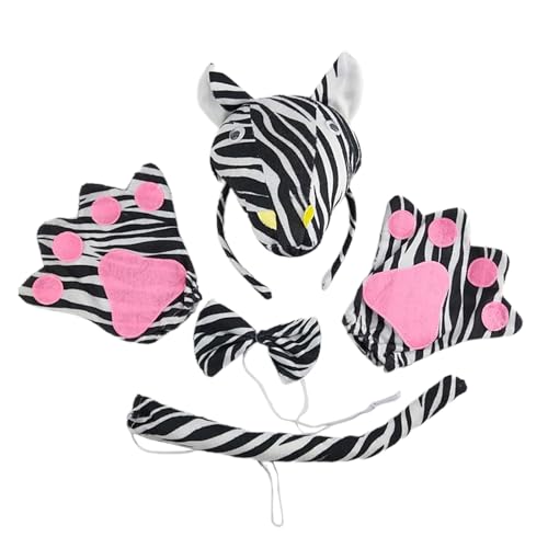 MHADBKH Zebrasohren Stirnbänder Set Festival Saison Tragen Carnivals Kostüm Haar Reif Für Kinder Halloween Kostüme MHADBKH Zebrasohren Stirnbänder Set Festival Saison Tragen Carnivals Kostüm Haar Reif Für Kinder Halloween Kostüme von MHADBKH