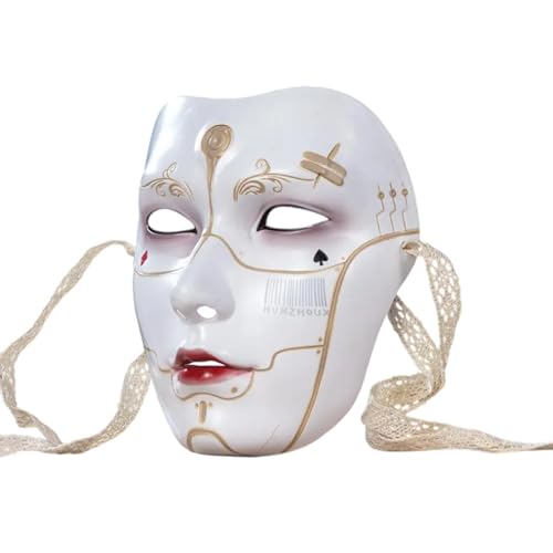 Mechanischer Mann Cosplay Maskerade für Damen Herren Halloween Cosplay Vollgesichtsmaskerade Kostüm Zubehör ABS von MHADBKH