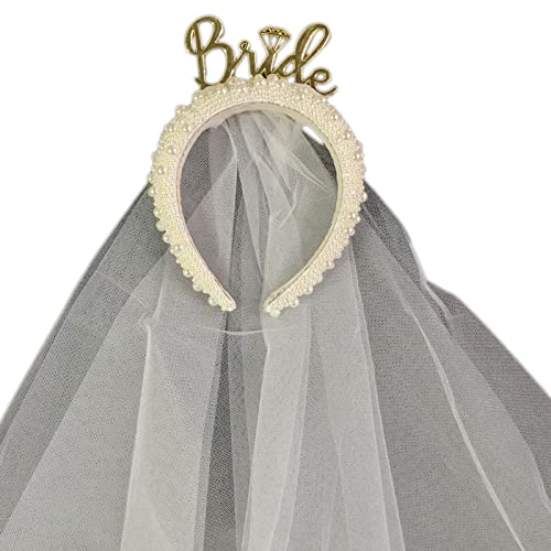 Perlen-Haarreif mit Schleier, Brautparty, zukünftige Braut, Junggesellinnenabschied, Hochzeit, Verlobung, Haarschmuck Perlen-Haarreif mit Schleier, Brautparty, zukünftige Braut, Junggesellinnenabschied, Hochzeit, Verlobung, Haarschmuck von MHADBKH