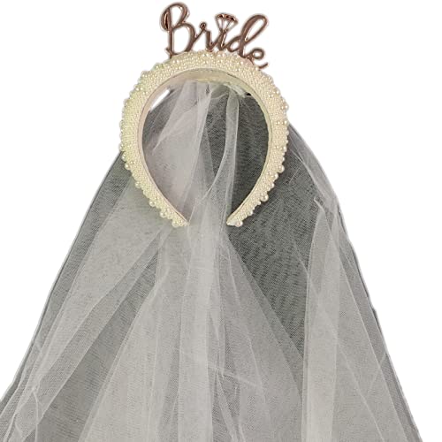 Perlen-Haarreif mit Schleier, Brautparty, zukünftige Braut, Junggesellinnenabschied, Hochzeit, Verlobung, Haarschmuck Perlen-Haarreif mit Schleier, Brautparty, zukünftige Braut, Junggesellinnenabschied, Hochzeit, Verlobung, Haarschmuck von MHADBKH