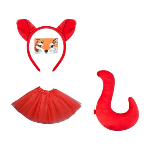 Tierkostüm für Kinder, Ohr, Stirnband, Schwanz, Rock, Halloween-Outfit für Kinder, Jungen, Mädchen, Halloween, Cosplay, Rollenspiel-Outfit von MHADBKH