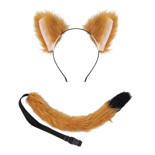 Tierkostüm für Kinder, Ohr, Stirnband, Schwanz, Rock, Halloween-Outfit für Kinder, Jungen, Mädchen, Halloween, Cosplay, Rollenspiel-Outfit von MHADBKH