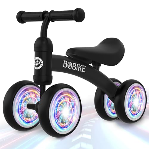 Kinder Laufrad ab 1 Jahr,Farbige Beleuchtung Balance Lauflernrad Spielzeug mit 4 Räder für 10-24 Monate Baby, Erst Rutschrad Fahrrad für Jungen Mädchen als Geschenke,Schwarz Kinder Laufrad ab 1 Jahr,Farbige Beleuchtung Balance Lauflernrad Spielzeug mit 4 Räder für 10-24 Monate Baby, Erst Rutschrad Fahrrad für Jungen Mädchen als Geschenke,Schwarz von MHCYLION