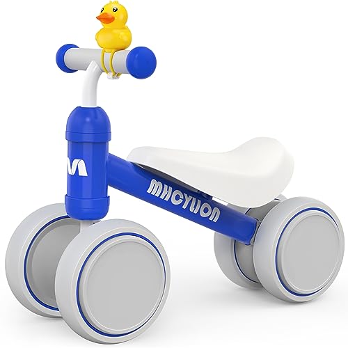 MHCYLION Kinder Laufrad ab 1 Jahr Balance Lauflernrad Spielzeug mit 4 Räder für 10-24 Monate Baby, Erst Rutschrad Fahrrad für Jungen Mädchen als Geschenke-Dunkelblau von MHCYLION