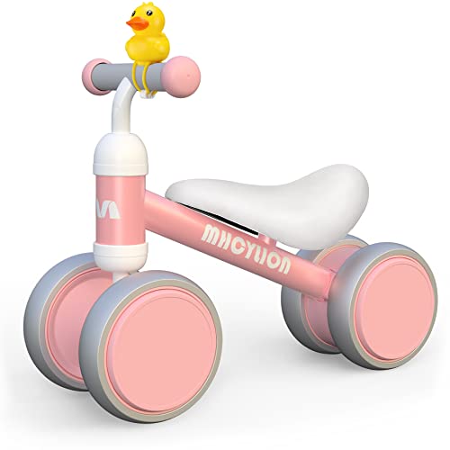 MHCYLION Kinder Laufrad ab 1 Jahr Balance Lauflernrad Spielzeug mit 4 Räder für 10-24 Monate Baby, Erst Rutschrad Fahrrad für Jungen Mädchen als Geschenke Rosa von MHCYLION
