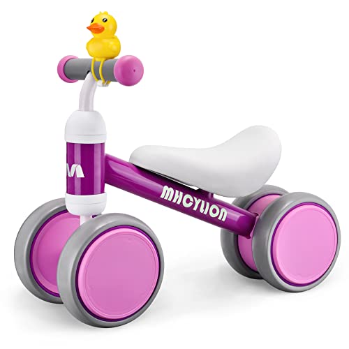 MHCYLION Kinder Laufrad ab 1 Jahr Balance Lauflernrad Spielzeug mit 4 Räder für 10-24 Monate Baby, Erst Rutschrad Fahrrad für Jungen Mädchen als Geschenke Violett von MHCYLION