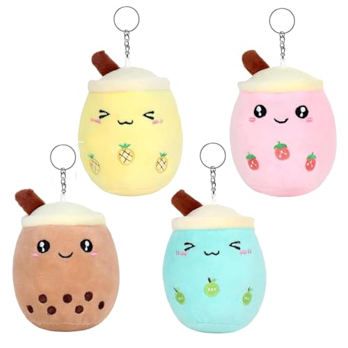 MHDUYEG 4 Stück Bubble Tea Kuscheltier, Bubble Tea Anhänger mit Schlüsselanhänger Bubble Tea Plüschtier, Vibrant Bubble Tea Schlüsselanhänger Plüsch Geschenke für Kindergeburtstage und Feiern MHDUYEG 4 Stück Bubble Tea Kuscheltier, Bubble Tea Anhänger mit Schlüsselanhänger Bubble Tea Plüschtier, Vibrant Bubble Tea Schlüsselanhänger Plüsch Geschenke für Kindergeburtstage und Feiern von MHDUYEG