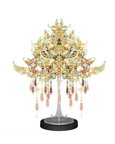 3D-Metall Puzzle 3D-Metallmodellbausatz, Traditionelle Chinesische Krone, Vergoldeter Chinesischer Stil(DEEP Moon) von MHYESA