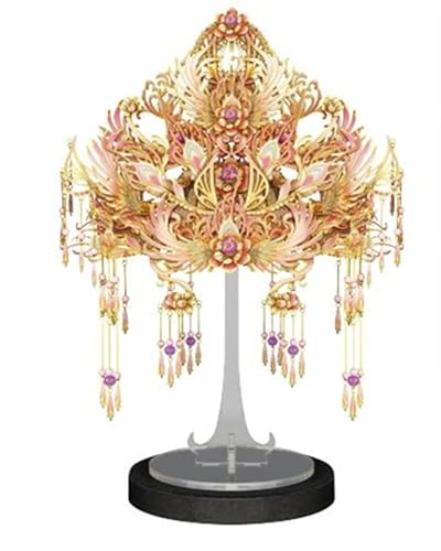 3D-Metall Puzzle 3D-Metallmodellbausatz, Traditionelle Chinesische Krone, Vergoldeter Chinesischer Stil(Lovely Flower) von MHYESA