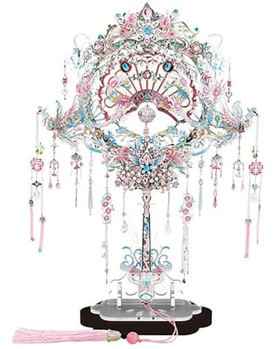3D-Metall Puzzle Chinesische Traditionelle Phönixkrone Aus Metall, DIY 3D-Puzzle-Modellbausatz, Hochzeitsdekoration Im Chinesischen Stil(Silber) von MHYESA