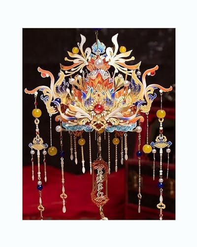 3D-Metall Puzzle Phoenix Crown 3D Metall Puzzle Modellbausatz, DIY Messing Ornament Mit Ständer Im Chinesischen Stil(Multi-Talented and Prosperous) von MHYESA