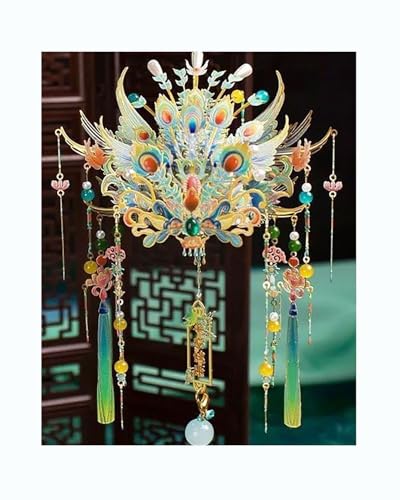 3D-Metall Puzzle Phoenix Crown 3D Metall Puzzle Modellbausatz, DIY Messing Ornament Mit Ständer Im Chinesischen Stil(Safe and Healthy) von MHYESA