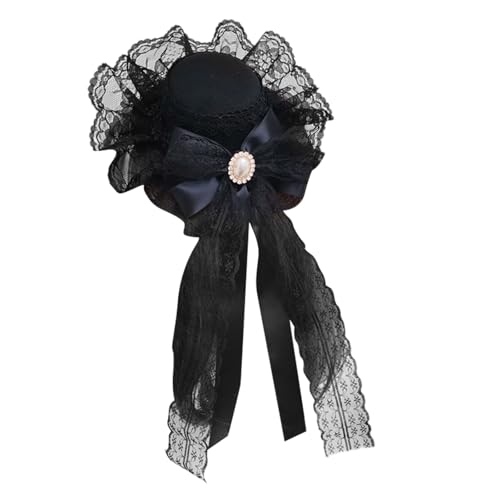 MIADOSHINSE Spitzenband mit Schleife, Dienstmädchenhut für Frauen, Kopfbedeckung mit Schleier und Haarspange (Cosplay/Fotografie-Requisiten) von MIADOSHINSE
