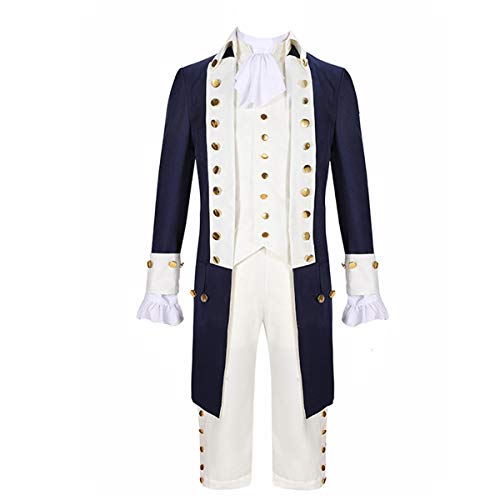 MIAOCOS Oper Alexander Hamilton Herren Kostüm Vintage Frack formelle Uniform Erwachsenenkostüm Viktorianisch Kolonial Frock Herrenmantel - - Medium von MIAOCOS