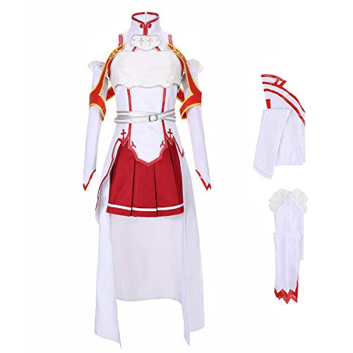 MIAOCOS Sword Art Online SAO Kazuto Kirigaya Kirito Yuuki Asuna Cosplay Kostüm, Weiße Weibliche Asuna, Small von MIAOCOS