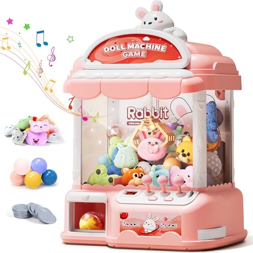 MIAOKE Große Klauenmaschine für Kinder, musikalische elektronische Arcade-Spielkonsole mit verstellbarem Sound, Weihnachts- und Geburtstagsgeschenk für Kinder (Hellrosa) von MIAOKE