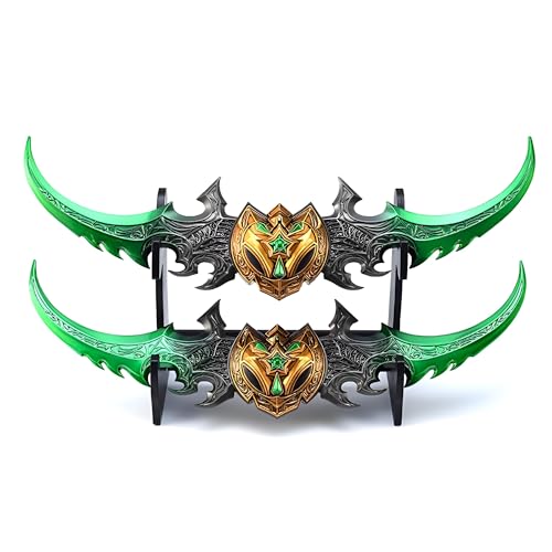 Wow Warglaive of Azzinoth Modell, Allmetal Spiel SammlerstüCke, Pappschachtel Verpackung Mit PräSentationsstäNder,Green 2pcs Wow Warglaive of Azzinoth Modell, Allmetal Spiel SammlerstüCke, Pappschachtel Verpackung Mit PräSentationsstäNder,Green 2pcs von MIAOWR