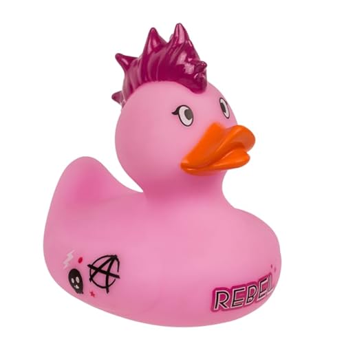 Badeente aus Gummi – Ente fürs Auto, wasser- und schmutzabweisend, ideal zum Baden von Babys, ab 6 Monaten, EU-zertifiziert (Patito Punk) von MIBANDERA