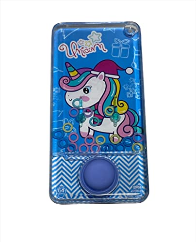 MIBANDERA Mini Wasserspiele Ringe Wasserspiele für Mädchen und Jungen Reise Geschicklichkeitsspiel Aquaplay Water Geme Aqua Play (Einhorn 64 Blau) von MIBANDERA