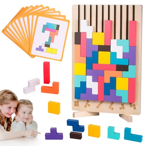 MICHIHOMIE Holzpuzzle Tetris, Lernspielzeug, Montessori-Spiele 3 4 5 6 Jahre, Intelligenz Jigsaw, Gehirn Spielzeug, bunt, geometrische Blöcke Tetris, Geschenk für Kinder MICHIHOMIE Holzpuzzle Tetris, Lernspielzeug, Montessori-Spiele 3 4 5 6 Jahre, Intelligenz Jigsaw, Gehirn Spielzeug, bunt, geometrische Blöcke Tetris, Geschenk für Kinder von MICHIHOMIE