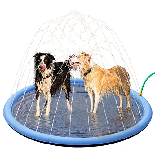 MICOOYO Spritzwasser-Sprinkler-Pad für Hunde und Kinder – Outdoor-Wasserspritzer-Spielmatte, Sommergarten, verdickter Splash-Planschbecken (170 cm) von MICOOYO