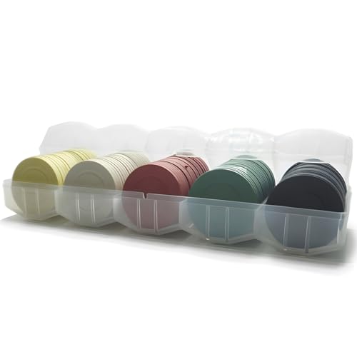 MICREEN 100 Stück Kunststoff Pokerchips, 5 Farben, Kinder Zählchips Spielchips, Blanko Chips Set für Counting Marker Casino Poker Mathematik Lernen Kinderspiele von MICREEN