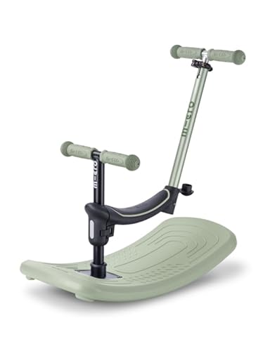 micro™ mini micro Deluxe Rock & go LED | Das ORIGINAL | Innovatives 6-in-1 System | Vom Wippen zum Scooter, Alles INKLUSIVE | Roller für Kinder von 1 bis 6 Jahren (Olive sage) von MICRO