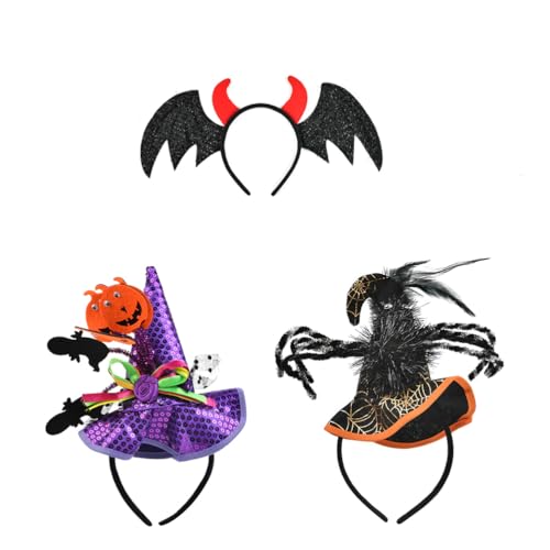 MIDERDO Kopfschmuck Halloween Haarreif, Kürbis Fledermaus Spinne Flügel Kopfschmuck Stirnband Cosplay-Kopfschmuck für Halloween Party Cosplay Fasching Party von MIDERDO