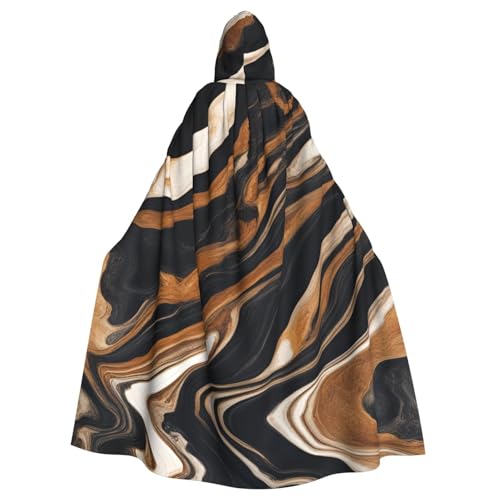 MIEKGPS Abstrakter Marmorstein-Druck Kapuzenumhang Halloween-Kostüm, langer Robe-Umhang Kostüm für Erwachsene, Damen und Herren von MIEKGPS