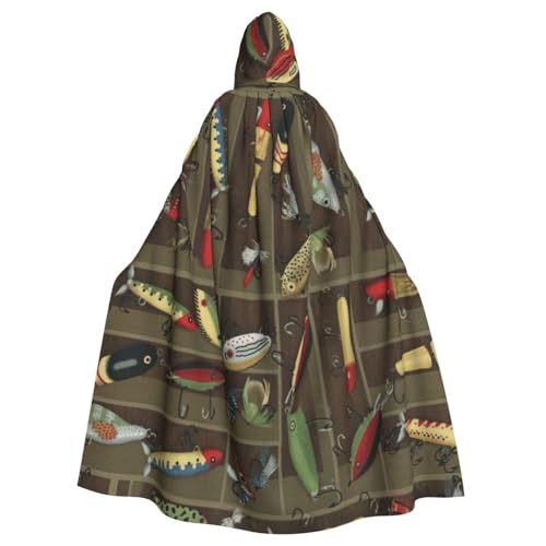 MIEKGPS Angelköder Stil Druck Kapuzenumhang Halloween Kostüm Lange Robe Umhang Kostüm für Erwachsene, Damen und Herren MIEKGPS Angelköder Stil Druck Kapuzenumhang Halloween Kostüm Lange Robe Umhang Kostüm für Erwachsene, Damen und Herren von MIEKGPS