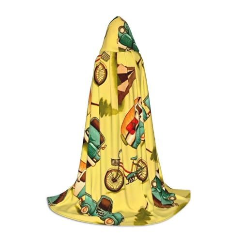 MIEKGPS Auto- und Fahrradaufdruck, kleiner Kapuzenumhang, Halloween-Kostüm, Umhang, Halloween, Cosplay, Hexe von MIEKGPS