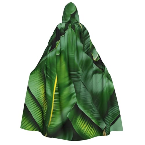 MIEKGPS Bananenblätter-Druck, großer Kapuzenumhang, Halloween-Kostüm, langer Robe, Umhang, Kostüm für Erwachsene, Damen, Herren MIEKGPS Bananenblätter-Druck, großer Kapuzenumhang, Halloween-Kostüm, langer Robe, Umhang, Kostüm für Erwachsene, Damen, Herren von MIEKGPS