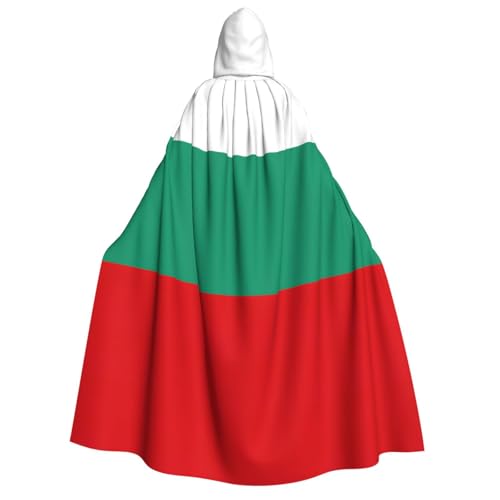 MIEKGPS Bulgarischer Flaggen-Druck, großer Umhang mit Kapuze, Halloween-Kostüm, langer Robe, Umhang, Kostüm für Erwachsene, Damen, Herren von MIEKGPS