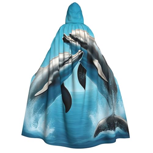 MIEKGPS Delfine in Love Print Large Hooded Cloak Halloween Costume, Long Robe Cape Costume for Adults Women Men MIEKGPS Delfine in Love Print Large Hooded Cloak Halloween Costume, Long Robe Cape Costume for Adults Women Men von MIEKGPS