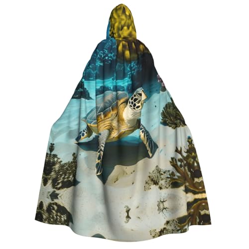 MIEKGPS Großer Kapuzenumhang mit Meeresschildkröten-Druck, Halloween-Kostüm, langer Robe, Umhang für Erwachsene, Damen, Herren MIEKGPS Großer Kapuzenumhang mit Meeresschildkröten-Druck, Halloween-Kostüm, langer Robe, Umhang für Erwachsene, Damen, Herren von MIEKGPS