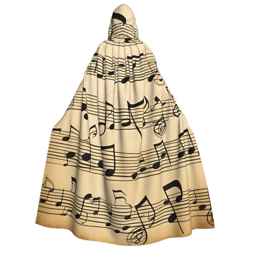 MIEKGPS Großer Kapuzenumhang mit Musiknoten-Druck, Halloween-Kostüm, langer Robe, Umhang für Erwachsene, Damen, Herren MIEKGPS Großer Kapuzenumhang mit Musiknoten-Druck, Halloween-Kostüm, langer Robe, Umhang für Erwachsene, Damen, Herren von MIEKGPS