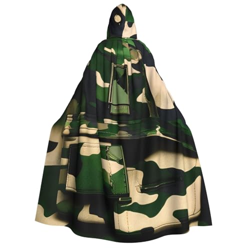 MIEKGPS Grüner Armee-Umhang mit digitalem Camouflage-Druck, großer Umhang mit Kapuze, Halloween-Kostüm, langer Robe, Umhang für Erwachsene, Damen, Herren MIEKGPS Grüner Armee-Umhang mit digitalem Camouflage-Druck, großer Umhang mit Kapuze, Halloween-Kostüm, langer Robe, Umhang für Erwachsene, Damen, Herren von MIEKGPS