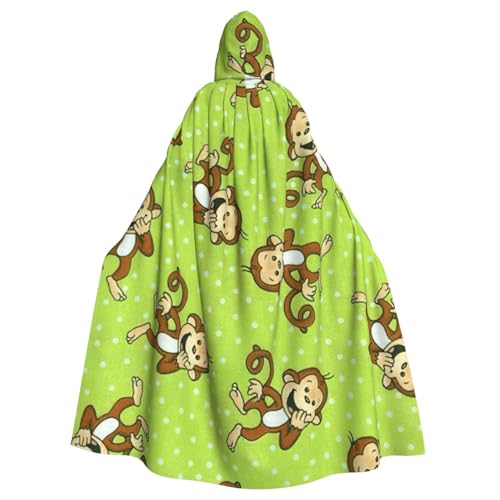 MIEKGPS Grüner cleverer Affen-Druck, Kapuzenumhang, Halloween-Kostüm, langer Robe, Umhang Kostüm für Erwachsene, Damen und Herren MIEKGPS Grüner cleverer Affen-Druck, Kapuzenumhang, Halloween-Kostüm, langer Robe, Umhang Kostüm für Erwachsene, Damen und Herren von MIEKGPS