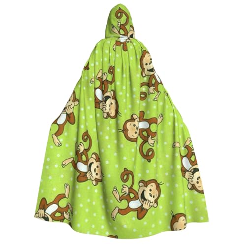 MIEKGPS Grüner cleverer Affen-Druck, großer Kapuzenumhang, Halloween-Kostüm, langer Robe, Umhang für Erwachsene, Damen, Herren MIEKGPS Grüner cleverer Affen-Druck, großer Kapuzenumhang, Halloween-Kostüm, langer Robe, Umhang für Erwachsene, Damen, Herren von MIEKGPS