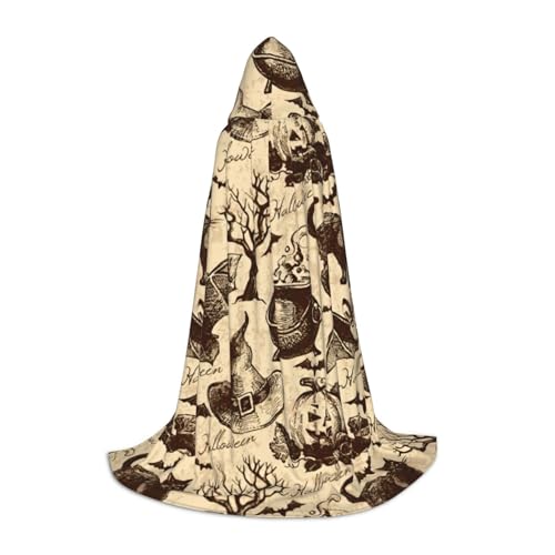 MIEKGPS Hexenhut-Druck, kleiner Kapuzenumhang, Halloween-Kostüm, Robe, Umhang, Halloween, Cosplay, Hexe MIEKGPS Hexenhut-Druck, kleiner Kapuzenumhang, Halloween-Kostüm, Robe, Umhang, Halloween, Cosplay, Hexe von MIEKGPS