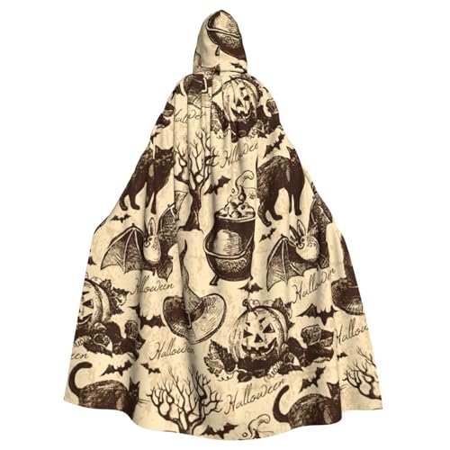 MIEKGPS Hexenhut Druck Kapuzenumhang Halloween Kostüm Lange Robe Umhang Kostüm für Erwachsene Damen Herren MIEKGPS Hexenhut Druck Kapuzenumhang Halloween Kostüm Lange Robe Umhang Kostüm für Erwachsene Damen Herren von MIEKGPS