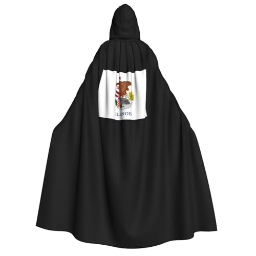 MIEKGPS Illinois State Flag Print Large Hooded Cloak Halloween Costume, Long Robe Cape Costume for Adults Women Men MIEKGPS Illinois State Flag Print Large Hooded Cloak Halloween Costume, Long Robe Cape Costume for Adults Women Men von MIEKGPS