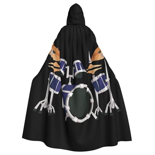MIEKGPS Jazz Drum Print Hooded Cloak Halloween Costume, Long Robe Cape Costume for Adults, Women and Men MIEKGPS Jazz Drum Print Hooded Cloak Halloween Costume, Long Robe Cape Costume for Adults, Women and Men von MIEKGPS